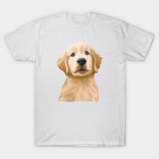 Cute Golden Retriever Drawing T-Shirt